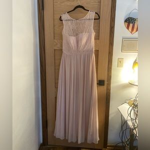After Six Bridesmaid Dress, Light Pink Lace, Sz 12, worn once.
